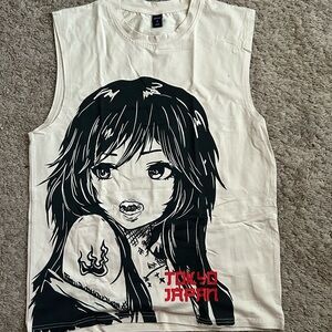 ROMWE Graphic Tee - Black and Red on White